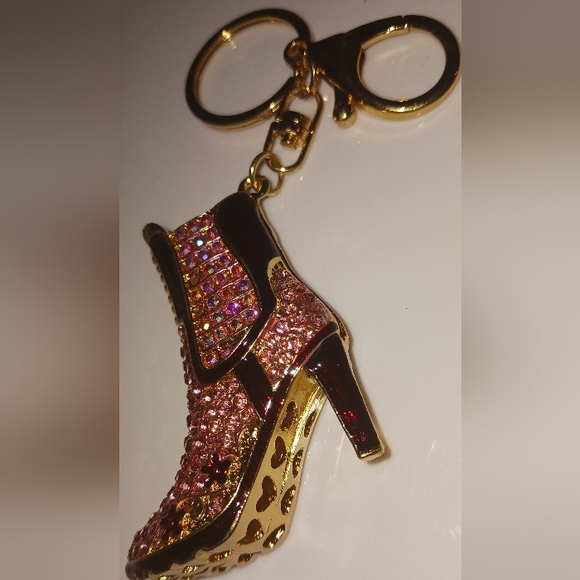 Pink Cowboy Boot Keychain - Picture 3 of 7
